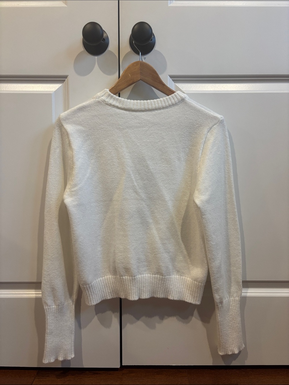 Cream Embroidered Crewneck Sweater - Picture 2 of 2